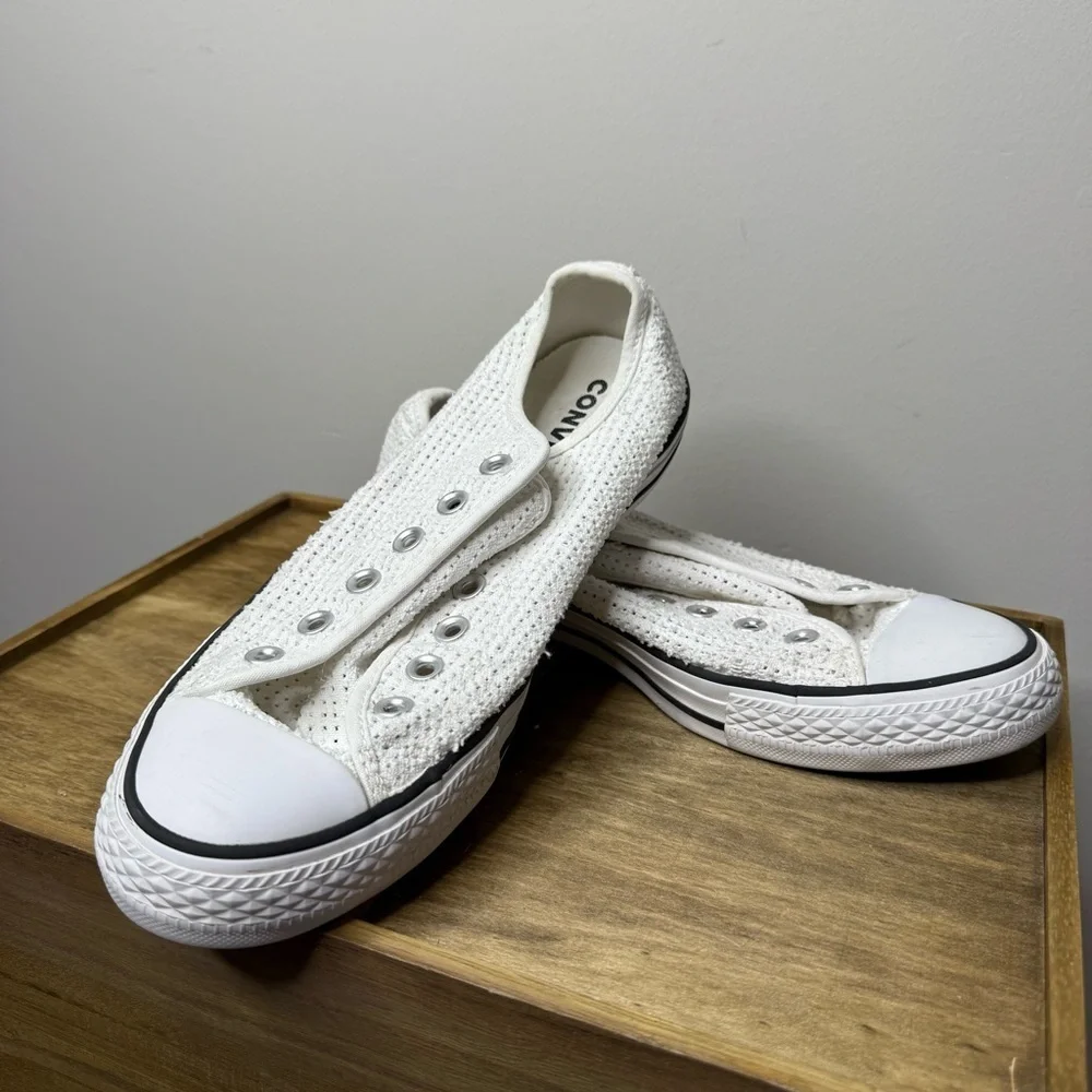 White Crochet Sneakers w/out laces